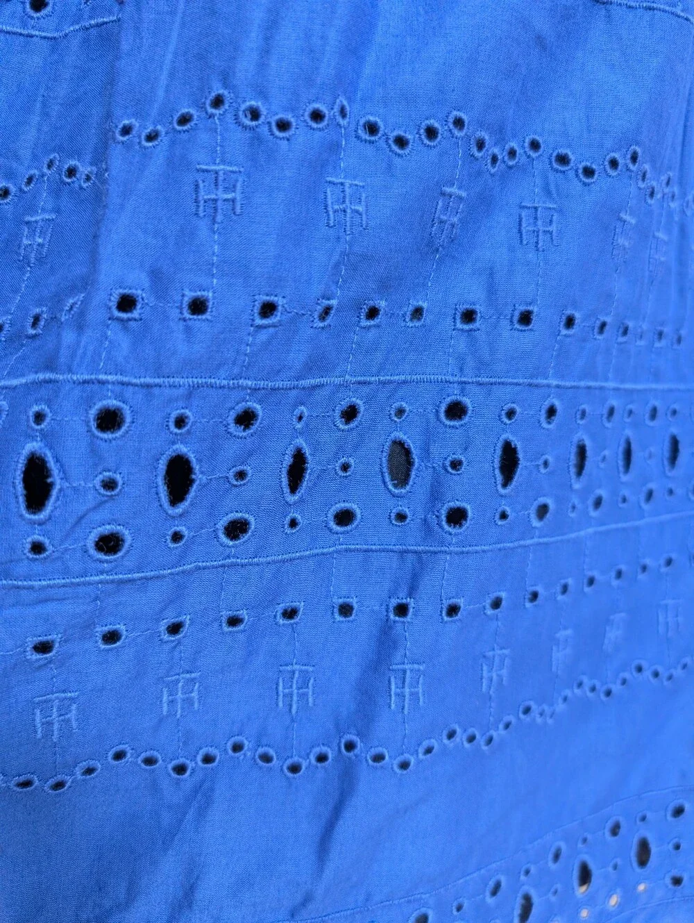 Tommy Hilfiger Blue Eyelet Embroidered Top & Skirt Set Size S